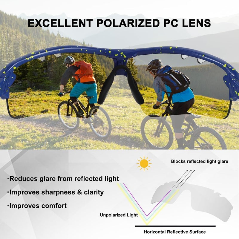 BangLong Polarized Sports Sunglasses Cycling Sun Glasses for Men Women with 5 Interchangeable Lenes for Running Baseball Golf - Image 5